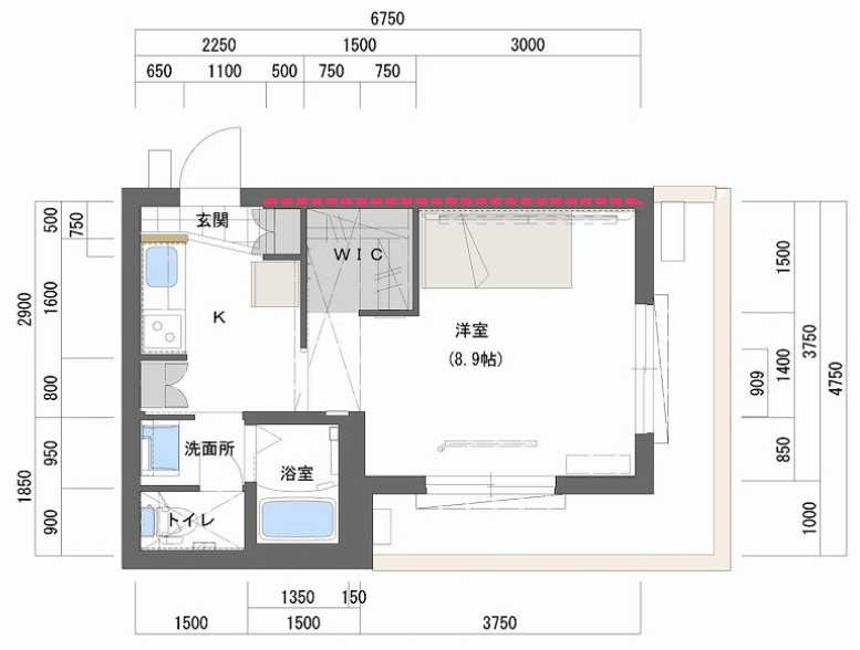 シャーメゾンブーケ　駅近　二面採光　南向き　最上階の間取り
