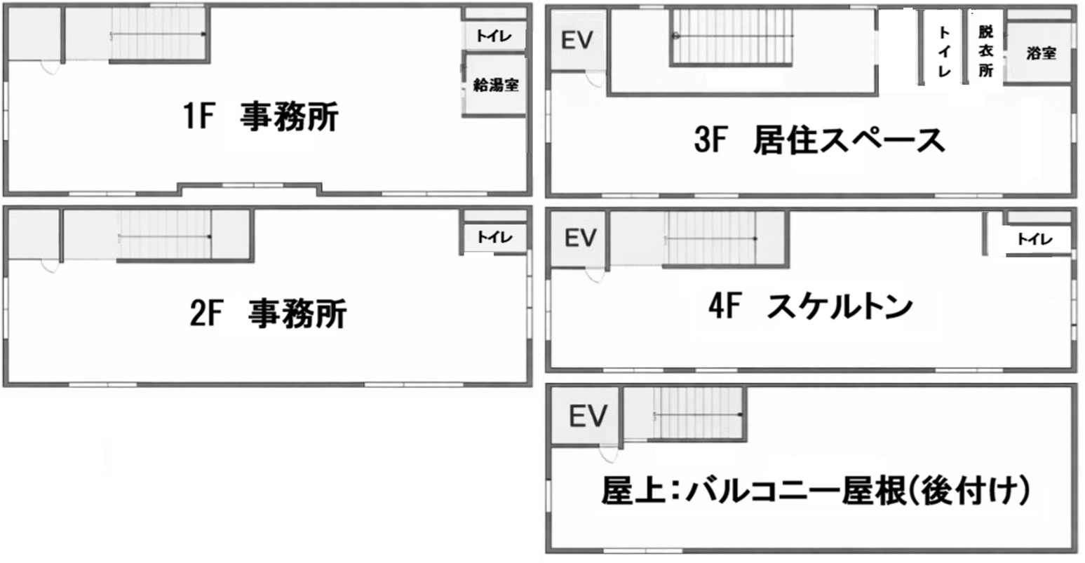 大阪市西成区岸里2丁目売住宅付事務所7480万円の間取り