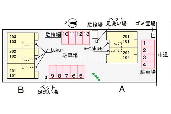 ルビア　Ｂの駐車場|駐車場