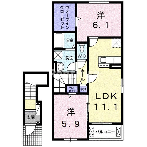 ルビア　Ｂの間取り|間取図