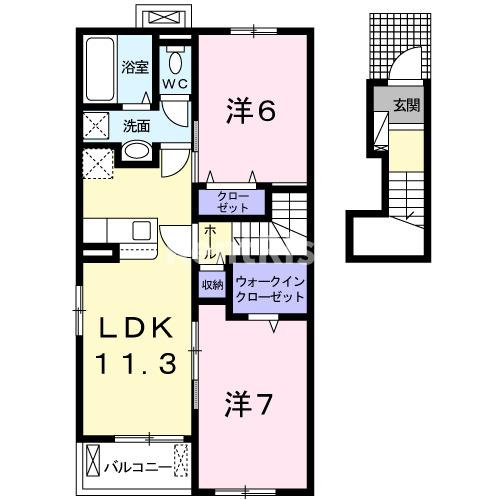 ルビア　Ａの間取り|間取図