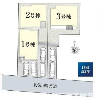 茅ヶ崎市東海岸南3丁目　新築戸建　全3棟の区画図|対象２号棟