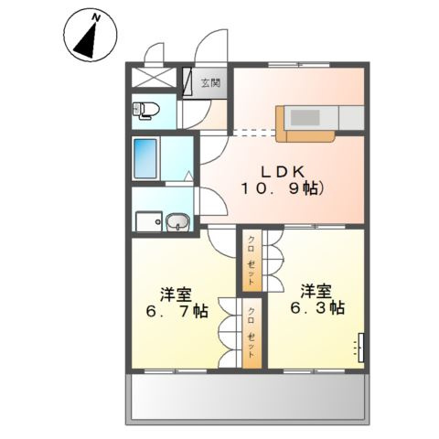 クレシア羽島Ａ棟の間取り