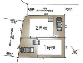 【区画図】 | 町田市鶴川4丁目 1号棟 第28 | １号棟　北西側16.7m道路　カースペース１台（車種による）