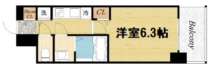 【間取り】 | プレサンスOSAKA　DOMECITYワンダー