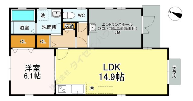 南街平屋ＷＥＳＴの間取り