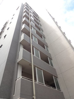 【外観】 | 日神デュオステージ浅草今戸 | グレーの濃紺でコントラストをつけたスタイリッシュなデザインの外観