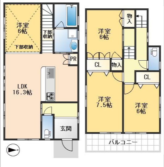 豊中市小曽根1丁目　中古戸建の間取り