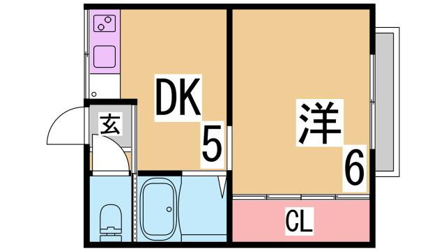 神戸市長田区西尻池町２丁目のアパートの間取り
