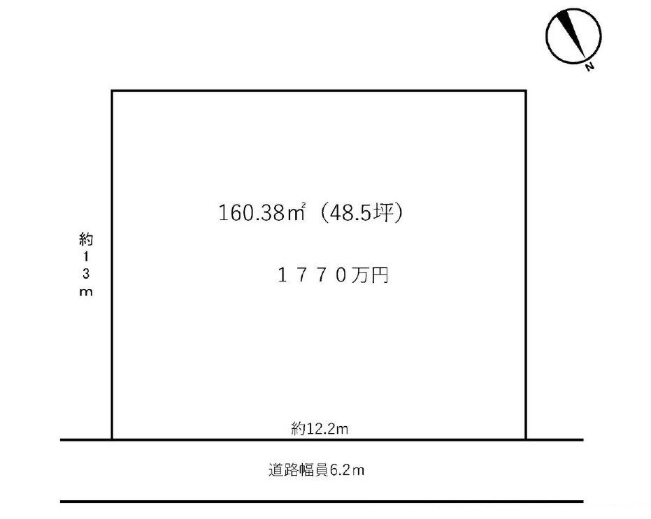 野洲市冨波甲　建築条件無し売土地の土地図