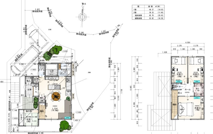 【高台立地】高知市福井町　建築条件付き売土地の参考プラン|■土地価格979.38万円■土地面積179.87㎡