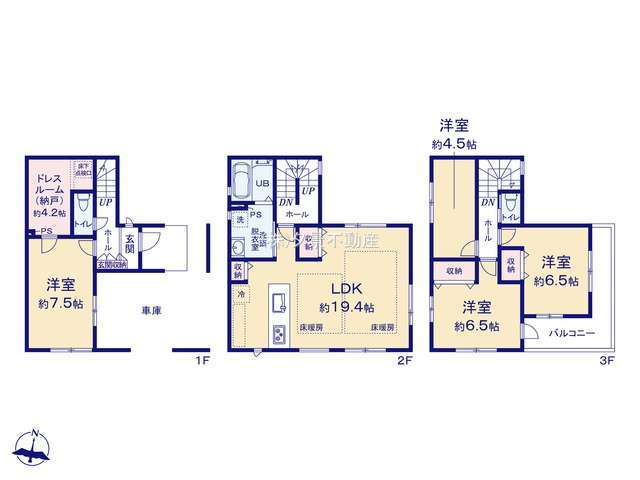 《仲介手数料無料》南区曲本２丁目5-17新築一戸建てケイアイグレイスの間取り