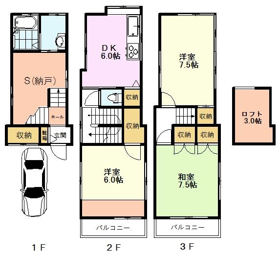 【間取り】 | 西恋ヶ窪２丁目貸家 | 西恋ヶ窪２丁目貸家、３ＳＤＫロフト