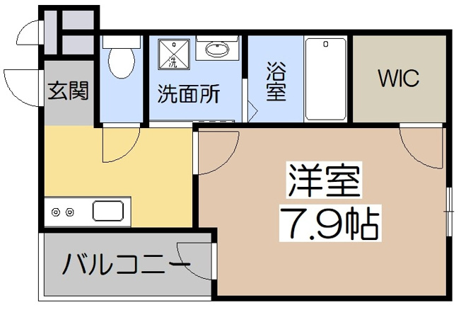 【間取り】 | クラウド昭和町 | クラウド昭和町　1Ｋ