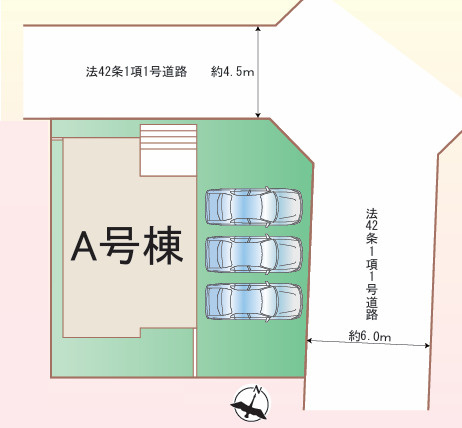 藤沢市本藤沢５丁目　新築戸建　全１棟の区画図