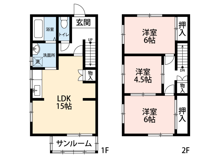 半城土中町戸建の間取り
