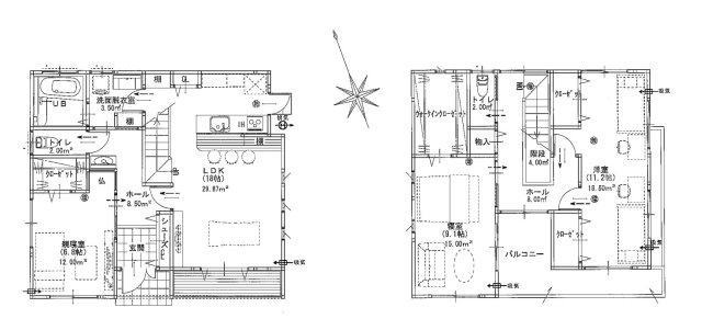 【中古戸建】前橋市堀之下町の間取り|■間取り図｜敷地面積：206.80（約62.55坪）　　建物面積：123.37（約37.31坪）