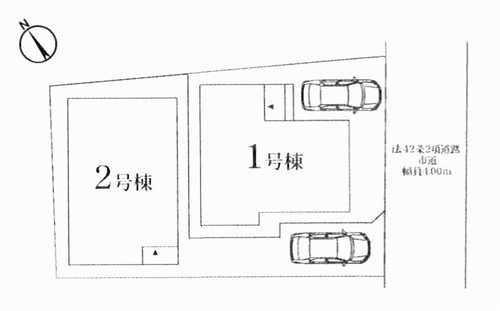 茅ヶ崎市南湖3丁目　新築戸建全2棟の区画図