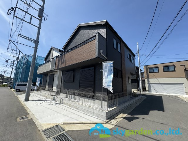 茅ヶ崎市今宿４期　新築戸建　全２棟１号棟の前面道路含む現地写真|前面道路含む現地写真です