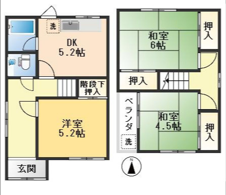 豊中市長興寺北1丁目　中古戸建の間取り