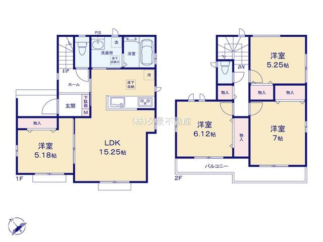 《仲介手数料無料》北区本郷町1065-1新築一戸建てハートフルタウンの間取り