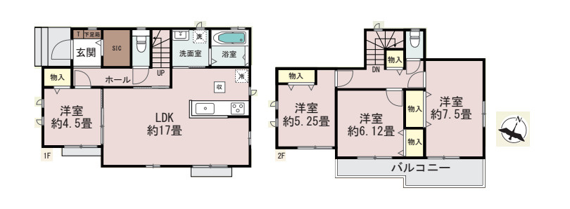 伊奈町大針505番　新築一戸建て　Aの間取り