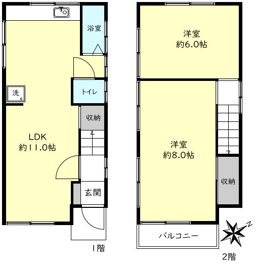 明石市大久保町八木戸建の間取り