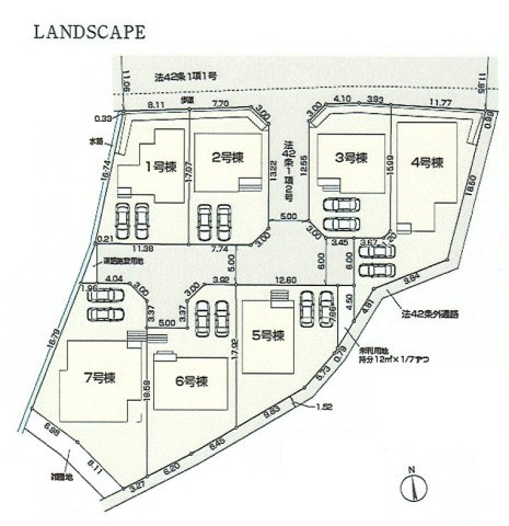 青梅市柚木町3丁目　新築戸建全7棟の区画図