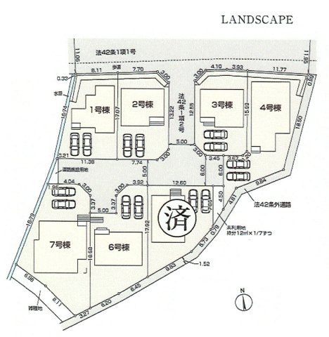 青梅市柚木町3丁目　新築戸建全7棟の区画図