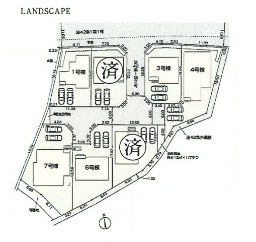 青梅市柚木町3丁目　新築戸建全7棟の区画図