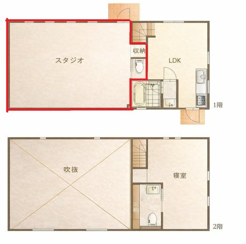 大津市南小松の店舗一部の間取り