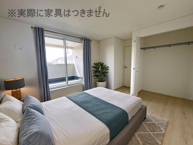 新築戸建・新築建売　矢吹町一本木第6　善郷小・矢吹中の洋室|画像はバーチャルホームステージングの加工による演出で、実際の家具は付きません。