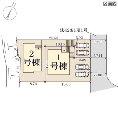リーブルガーデン奈良学園緑ヶ丘1丁目の区画図