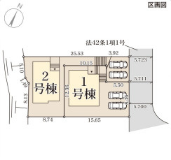 リーブルガーデン奈良学園緑ヶ丘1丁目の区画図