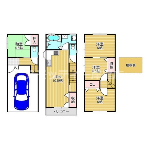 千本南2丁目戸建ての間取り
