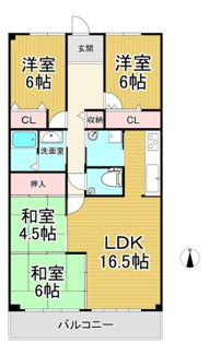 【間取り】 | シャンテ川西4号棟