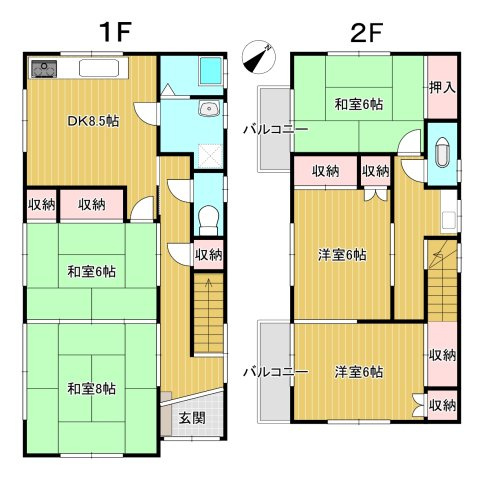 【間取り】 | 長井５丁目中古戸建