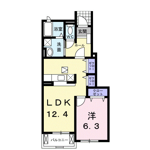 【間取り】 | ベルメゾン福地Ｄ