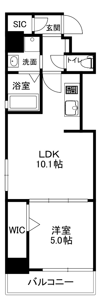 大阪市中央区材木町の賃貸マンションの間取り