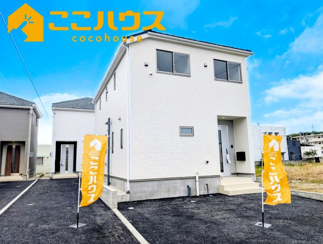 うるま市与那城屋慶名第6　クレイドルガーデン　新築戸建て　全4棟　1号棟の外観|防犯カメラも付いたセキュリティの高いお家です！