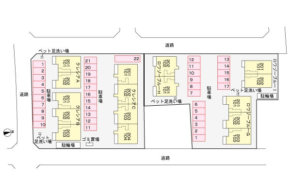 ロワゾーブルーGの区画図
