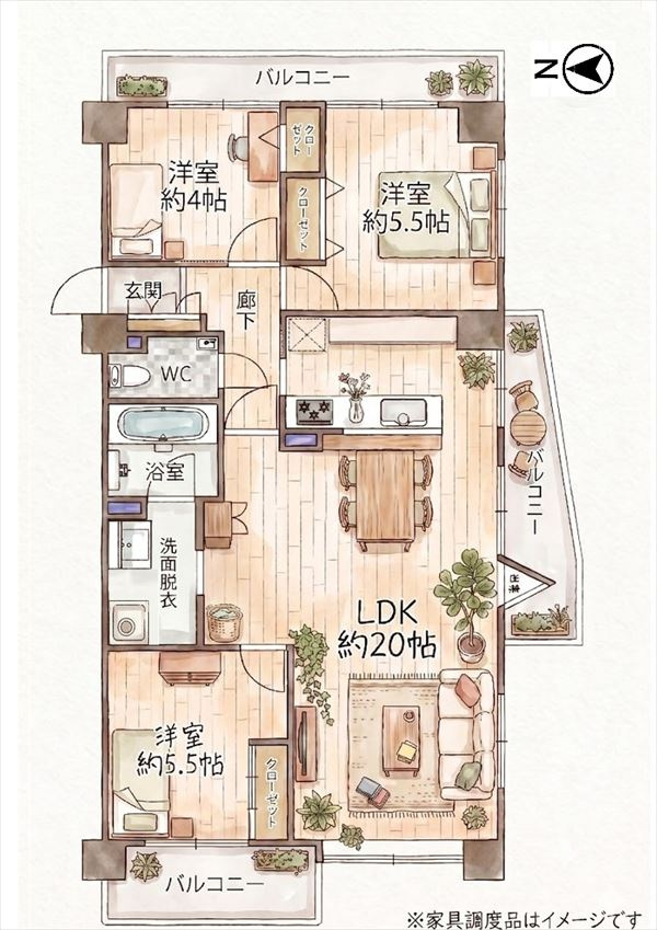 JGMヴェルデ唐の原駅前の間取り