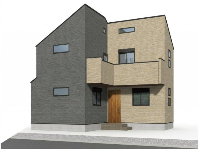 【外観パース】 | 練馬区田柄2丁目　新築一戸建住宅　全1棟　（成増店） | 外観パース
※図面を基に作成しています。現況と異なる場合は現況を優先いたします。