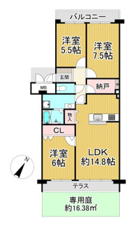 【間取り】 | 阪急日生ニュータウンサウンズヒル　H棟　1階