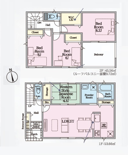 Cradlegarden　 ひたちなか市平磯町　第2　3の間取り|　
☆LDKゆったり17帖。寛ぎの空間和室が隣接しております。お昼寝コーナーにも小さなお子様の遊び場にも◎全居室に大容量の収納スペース付き。