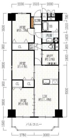 サニーハウス茨木の間取り|3LDK