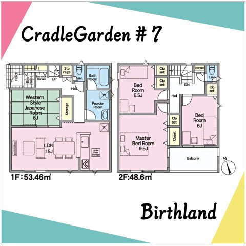 新築戸建・新築建売　矢吹町一本木第6　善郷小・矢吹中の間取り|〈7号棟〉4LDK　全居室6帖以上でゆとりのあるプライベート空間！