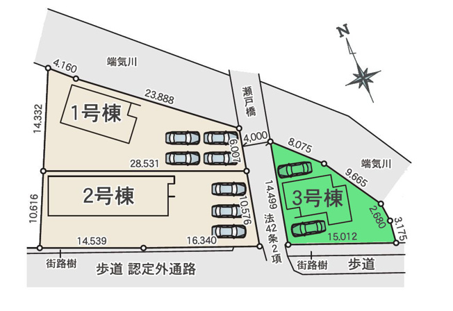 【区画図】 | リナージュ前橋市三河町2丁目25-1期ー③ | 中川小学校、第五中学校まで徒歩10分圏内！