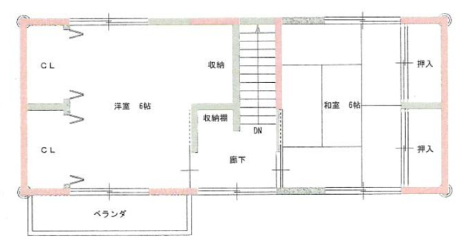 【間取り】 | 高知市春野町南ケ丘９丁目 | ２階