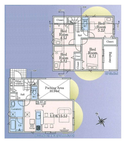 【間取り】 | 東久留米市滝山２丁目　新築戸建て　２号棟 | 4LDK・土地面積90.00ｍ2・建物面積90.31ｍ2